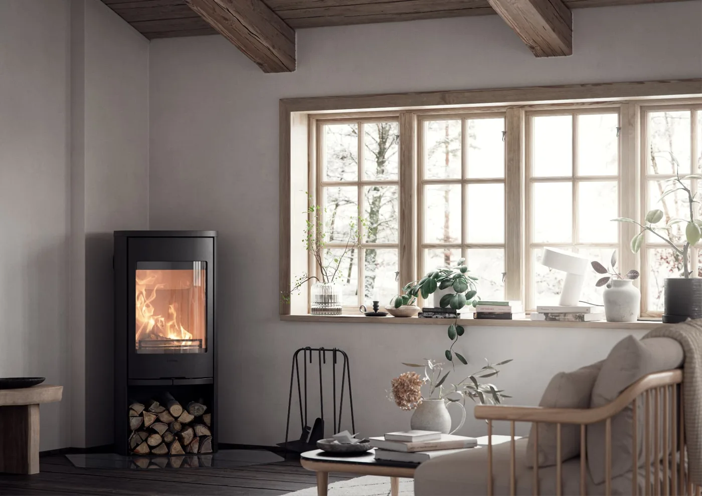 Contura 910 Style – kamin na drva u dnevnom boravku